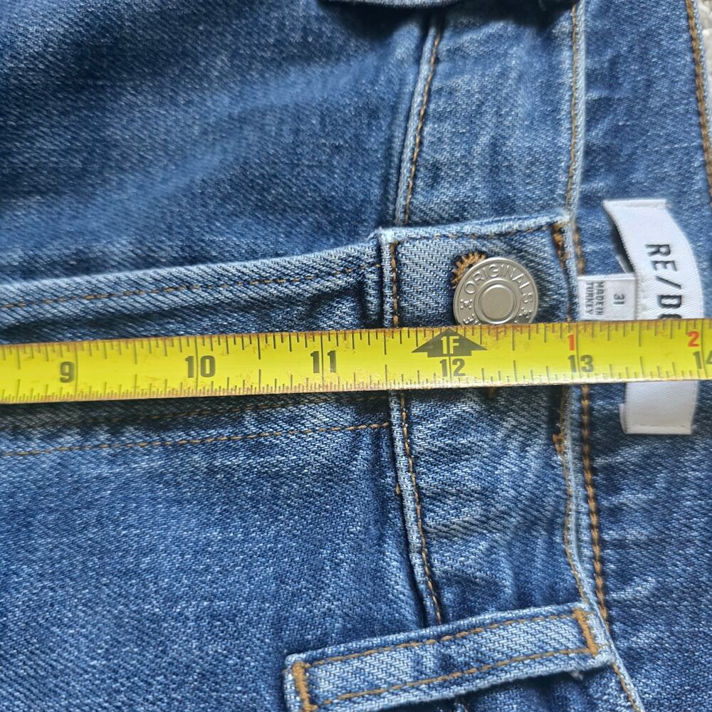 RE/DONE 70s Ultra High Rise Stove Pipe Jeans Size 31 Vintage Indigo Stretch - Picture 11 of 12